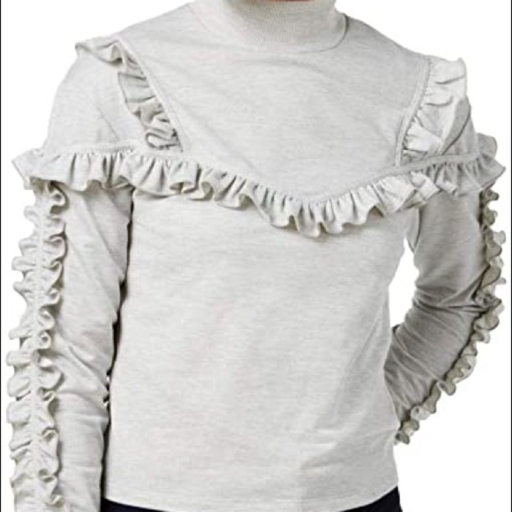 🌼nwt Buffalo Ripley Ruffled Mock-Neck Top🌼 - Picture 2 of 2